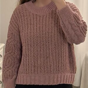 SO Women's Textured Knit Sweater - Dusty Rose